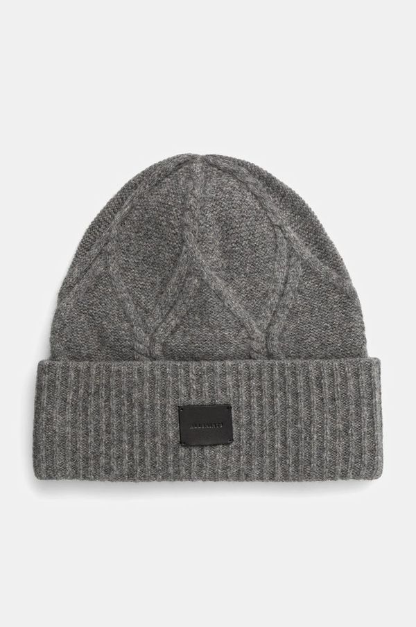 AllSaints Vunena kapa AllSaints boja: siva, vunena, AS101541