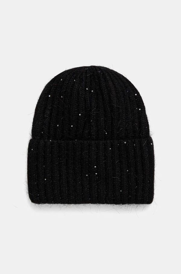 Answear Lab Vunena kapa Answear Lab boja: crna, vunena