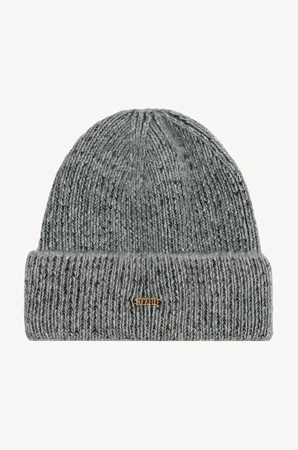 BIZUU Vunena kapa Bizuu WINTY boja: siva, od debelog pletiva, vunena, WINTY_GRAFITOWY_AW24