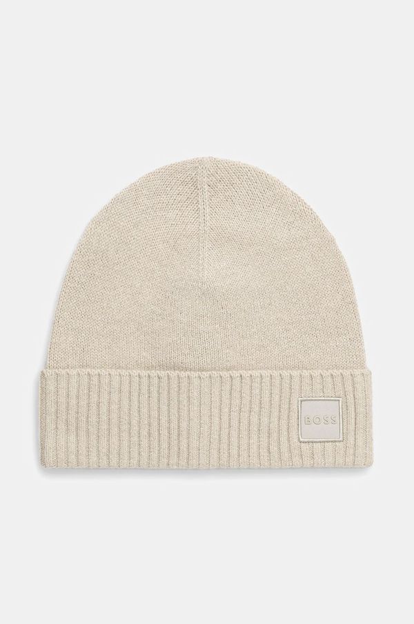 Boss Orange Vunena kapa Boss Orange boja: bež, od tanke pletenine, vunena, 50522447