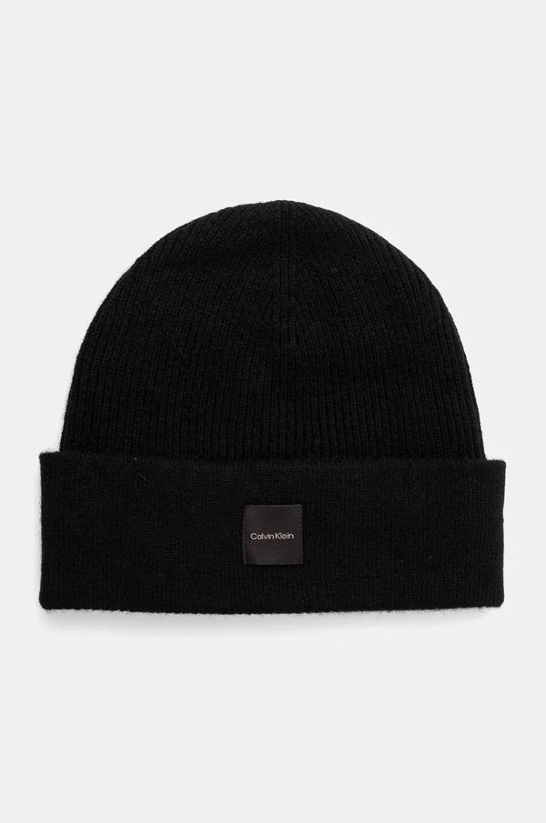 Calvin Klein Vunena kapa Calvin Klein boja: crna, vunena, K60K612584
