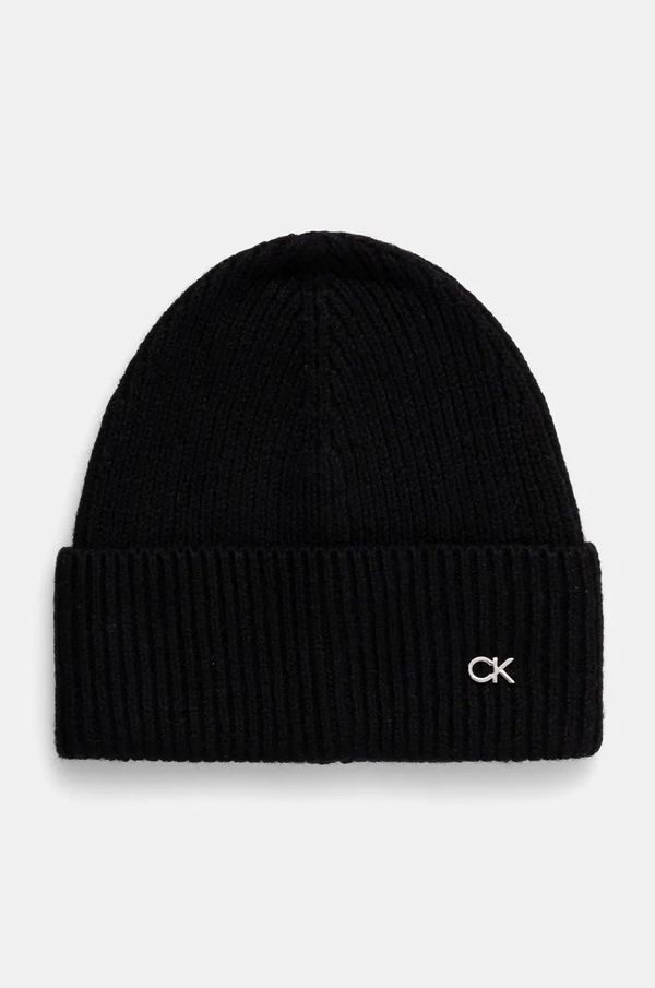 Calvin Klein Vunena kapa Calvin Klein boja: crna, vunena, K60K612592