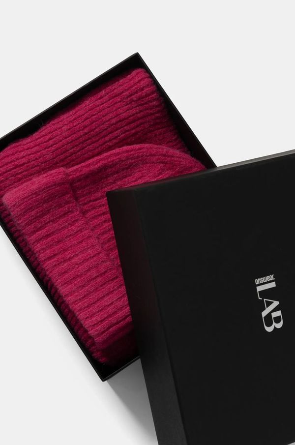 Answear Lab Vunena kapa i šal Answear Lab boja: ružičasta