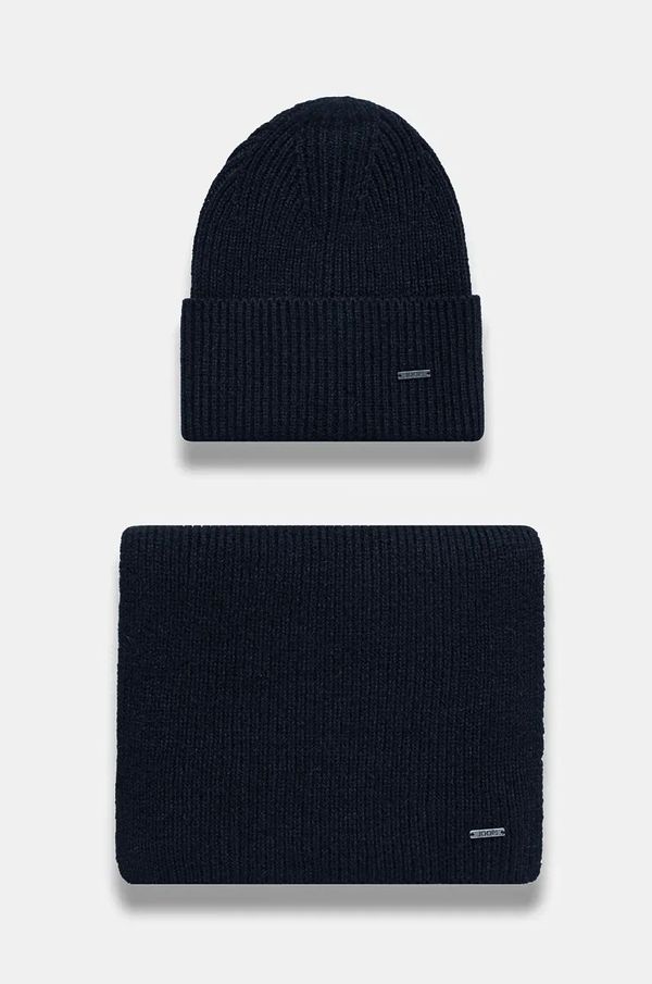 Joop! Vunena kapa i šal Joop! boja: tamno plava, 30041067