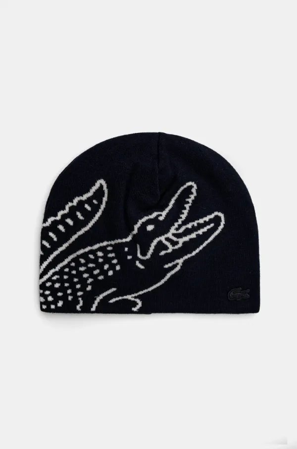 Lacoste Vunena kapa Lacoste boja: tamno plava, od tanke pletenine, vunena, RB3021
