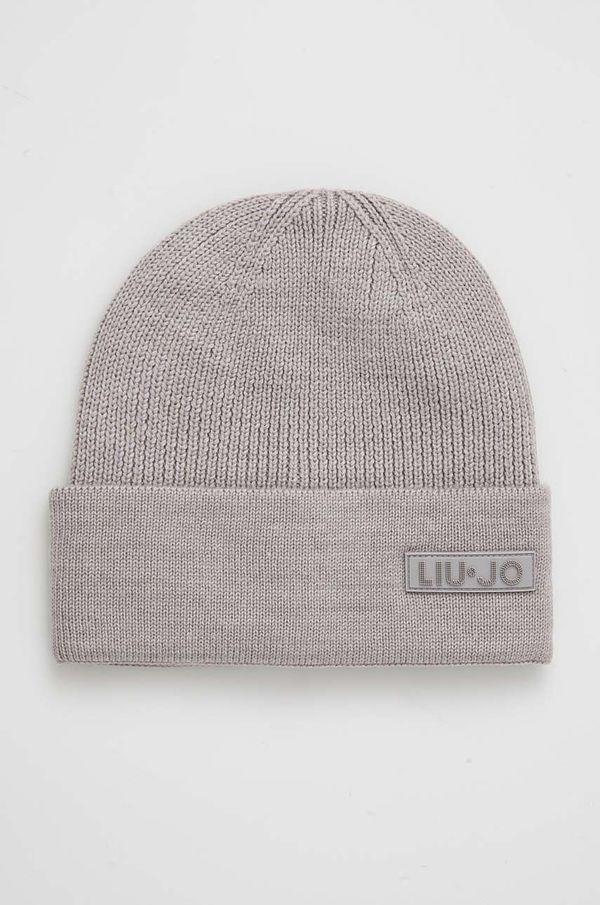 Liu Jo Vunena kapa Liu Jo boja: siva, od tanke pletenine, vunena, 2F4055 M0300