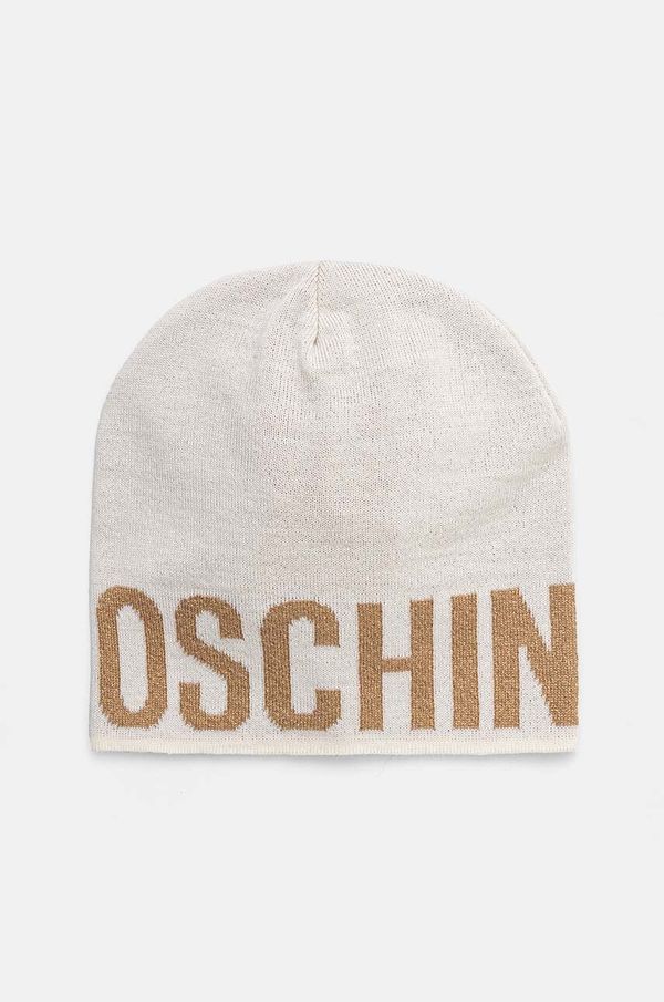 Moschino Vunena kapa Moschino boja: crna, od tanke pletenine, vunena