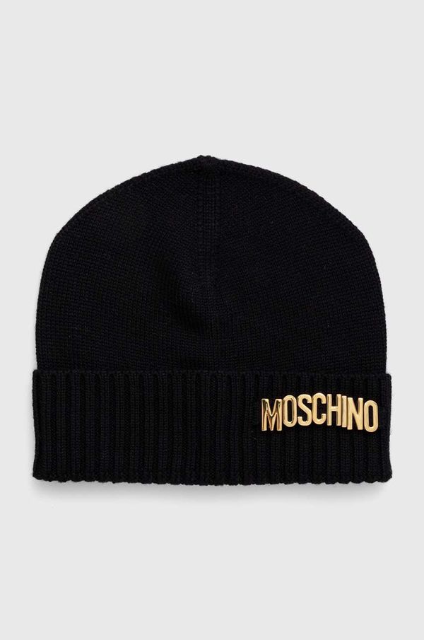 Moschino Vunena kapa Moschino boja: crna, vunena