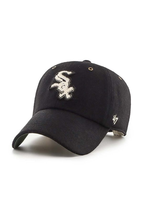 47 brand Vunena kapa sa šiltom 47 brand MLB Chicago White Sox boja: crna, s aplikacijom, B-PNTCU06WIS-BK