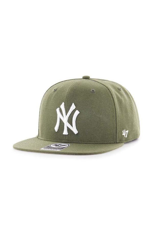 47 brand Vunena kapa sa šiltom 47 brand MLB New York Yankees boja: zelena, s aplikacijom, B-NSHOT17WBP-SWA