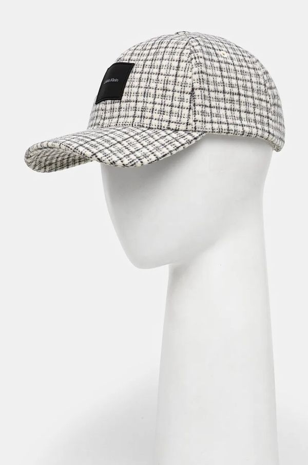 Calvin Klein Vunena kapa sa šiltom Calvin Klein boja: bež, s uzorkom, K50K512366