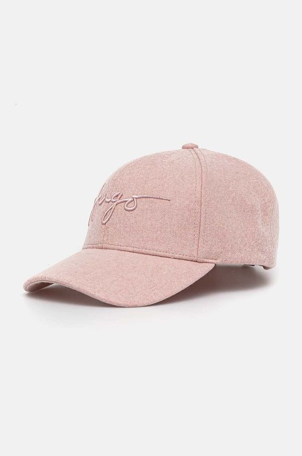 Hugo Vunena kapa sa šiltom HUGO boja: ružičasta, s aplikacijom, 50524715