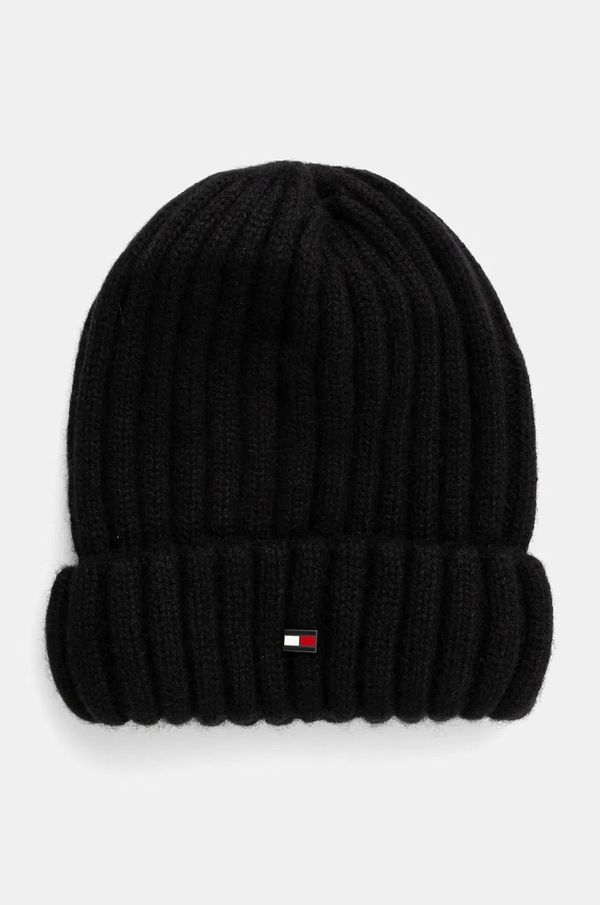 Tommy Hilfiger Vunena kapa Tommy Hilfiger boja: crna, vunena, AM0AM12798