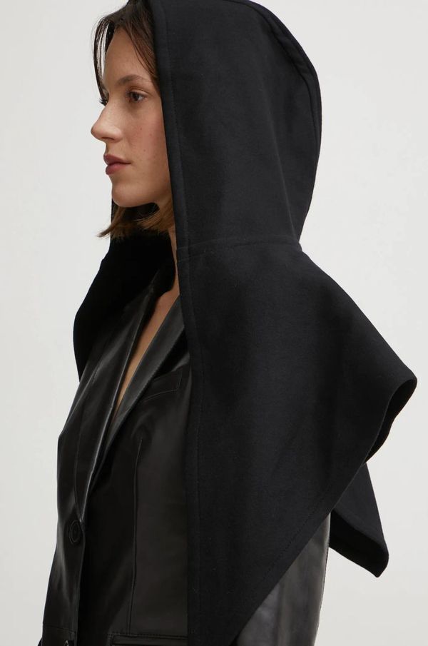 RUSLAN BAGINSKIY Vunena kapuljača Ruslan Baginskiy boja: crna, vunena, HOD033-W-FLT