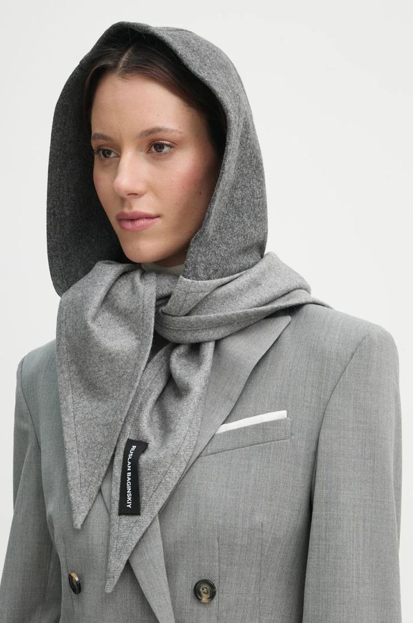 RUSLAN BAGINSKIY Vunena kapuljača Ruslan Baginskiy boja: siva, vunena, HOD030/031-WP-W-FLT