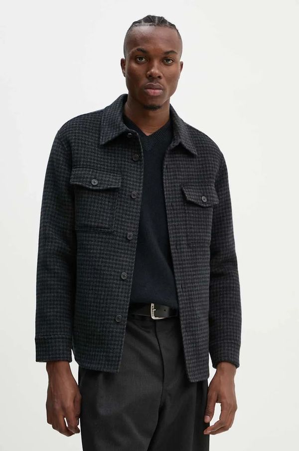 Theory Vunena košulja-jakna Theory boja: crna, za prijelazno razdoblje, oversize, O0871406