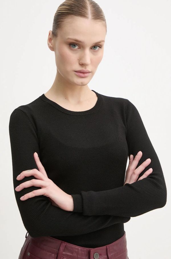 Day Birger et Mikkelsen Vunena majica dugih rukava Day Birger et Mikkelsen Mariana boja: crna, DAY65243602