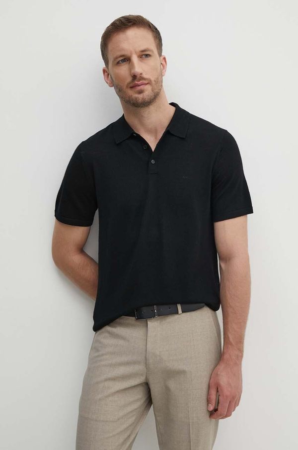 Michael Kors Vunena polo majica Michael Kors boja: crna, bez uzorka, CT460C47AP