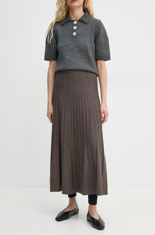 BA&SH Vunena suknja BA&SH boja: smeđa, mini, ravna, 1H24JADA