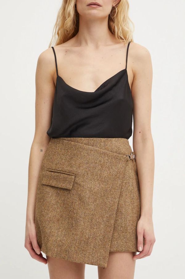 BA&SH Vunena suknja BA&SH CARA boja: smeđa, mini, pencil, 1E25CARA