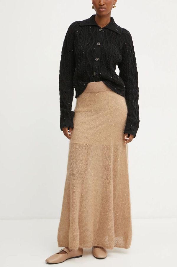 Liviana Conti Vunena suknja Liviana Conti boja: bež, maxi, širi se prema dolje, L4WG58