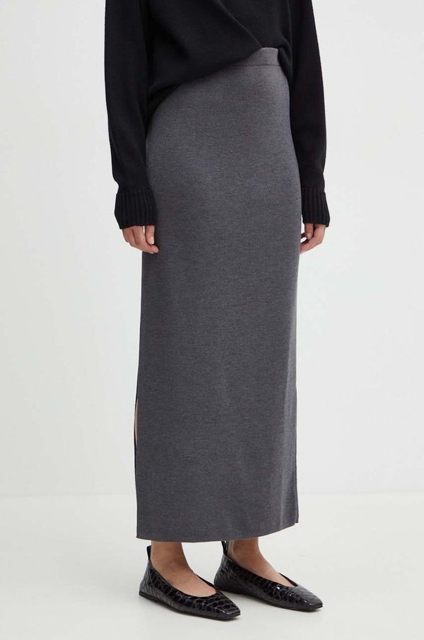 Liviana Conti Vunena suknja Liviana Conti boja: siva, maxi, ravna, F4WA37