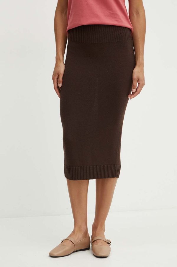 Max Mara Leisure Vunena suknja Max Mara Leisure boja: smeđa, midi, pencil, 2426306018600