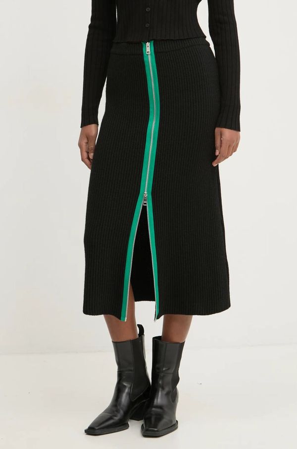 MSGM Vunena suknja MSGM boja: crna, midi, ravna, 3742MDD190.247593