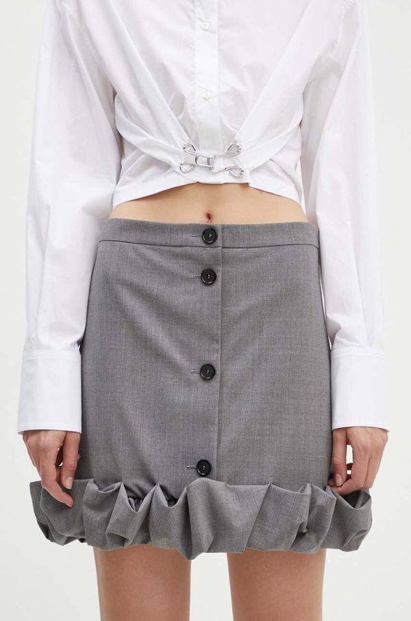 MSGM Vunena suknja MSGM boja: siva, mini, ravna, 3741MDD22.247506