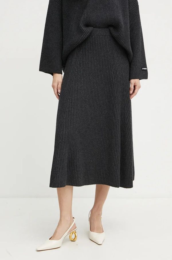 Pinko Vunena suknja Pinko boja: siva, midi, širi se prema dolje, 104390 A27B