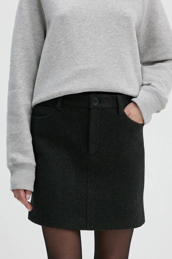 Zadig&Voltaire Vunena suknja ZADIG&VOLTAIRE boja: zelena, mini, pencil, WWSK00390