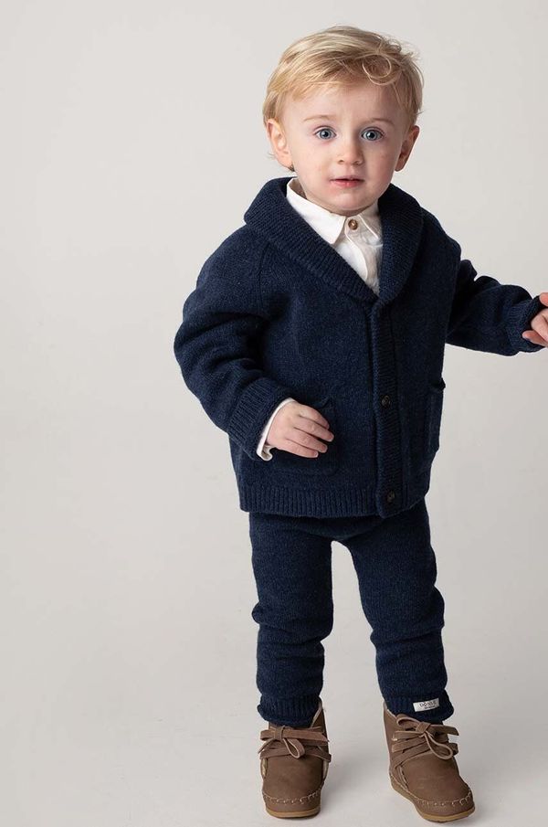 Donsje Vunene dječje tajice Donsje Trig Merino Wool Trousers boja: tamno plava, bez uzorka, 3034800