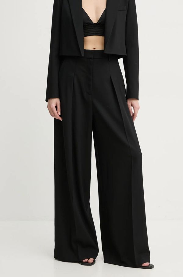 A.L.C. Vunene hlače A.L.C. Ryder boja: crna, široke, visoki struk, 2PANT01086