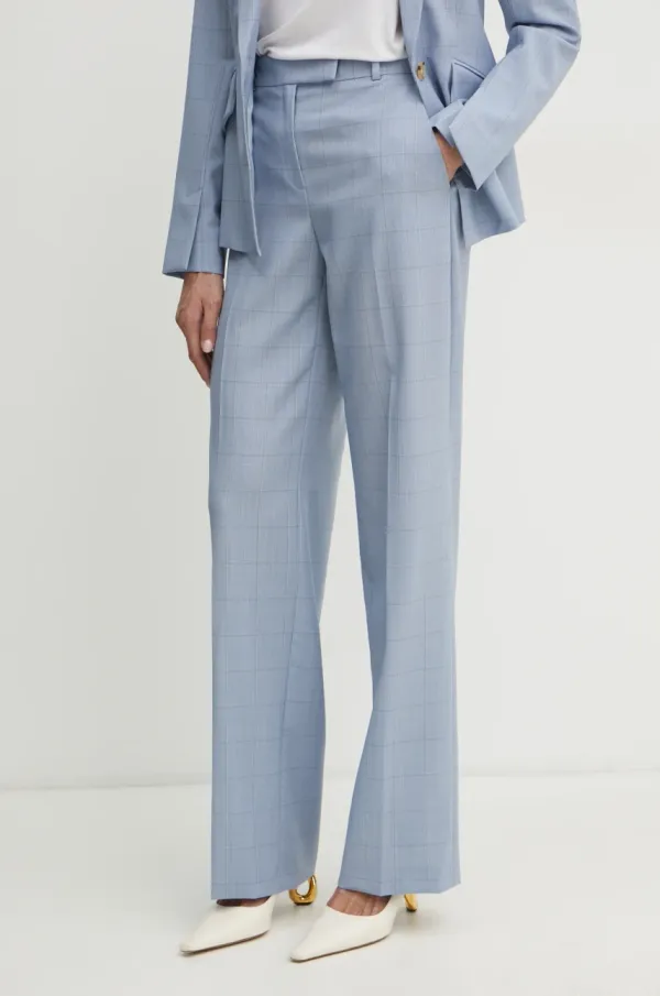 BOSS Vunene hlače BOSS ravni kroj, visoki struk, 50534529