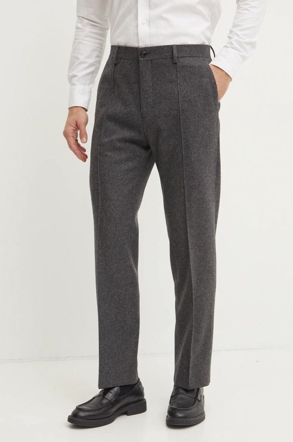 Calvin Klein Vunene hlače Calvin Klein boja: siva, ravni kroj, K10K114276