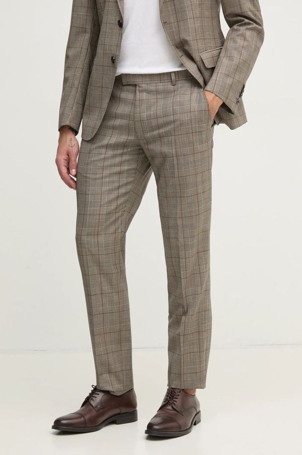 Joop! Vunene hlače Joop! boja: siva, uski kroj, 30045058