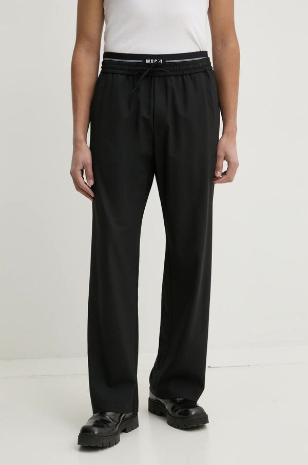 MSGM Vunene hlače MSGM boja: crna, ravni kroj, 3840MP14.257127