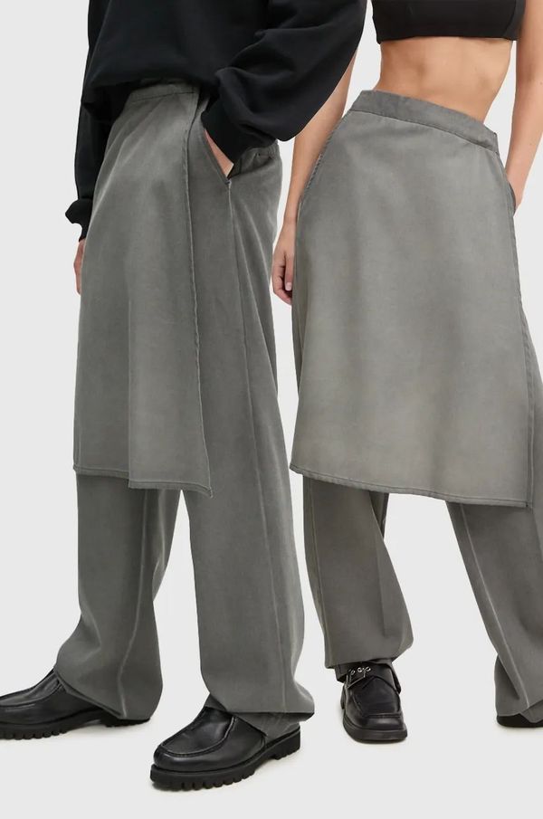 Sunnei Vunene hlače Sunnei boja: siva, široke, visoki struk, RTWXBOT018