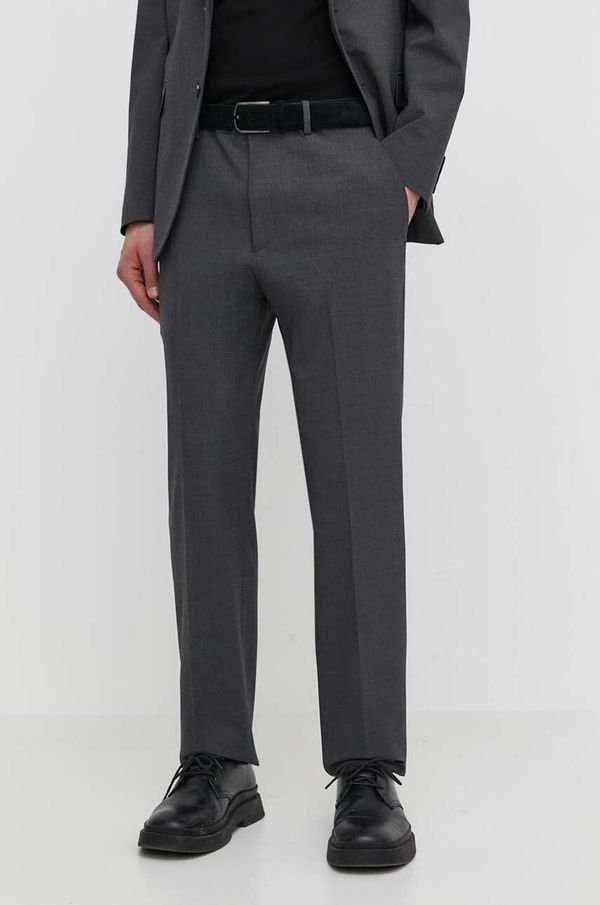 Theory Vunene hlače Theory boja: siva, uski kroj