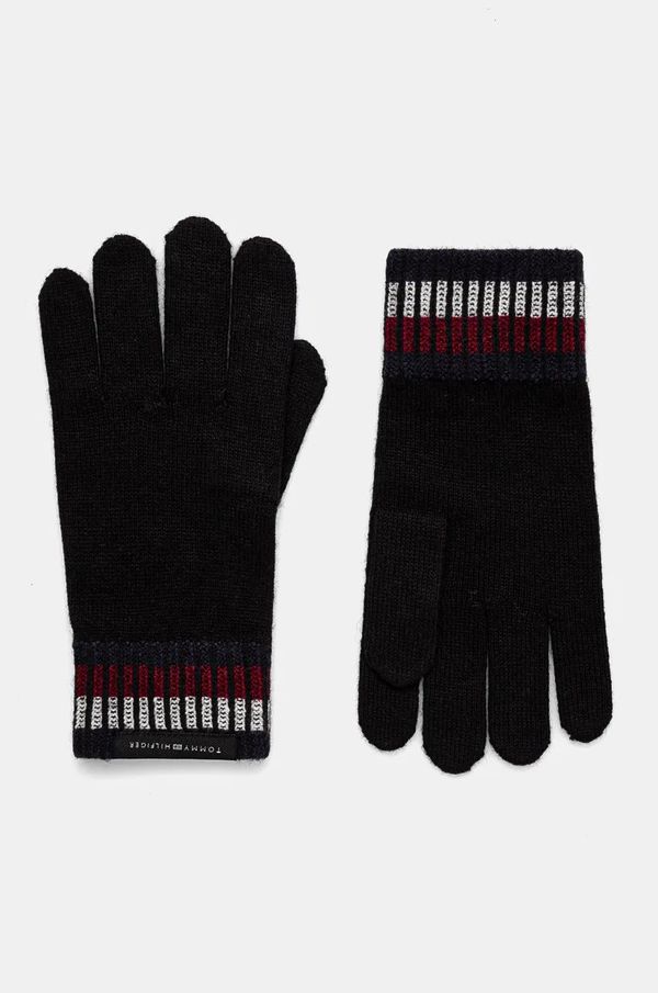 Tommy Hilfiger Vunene rukavice Tommy Hilfiger boja: crna, AM0AM12827