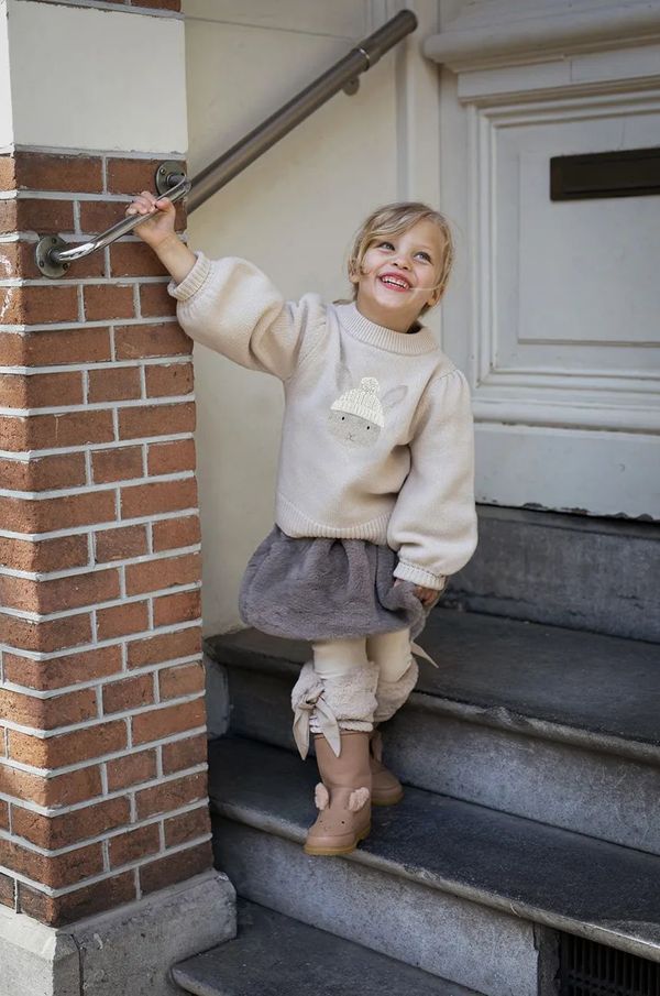 Donsje Vuneni dječji džemper Donsje Denna Merino Wool Sweater Bunny boja: bež, 4090701