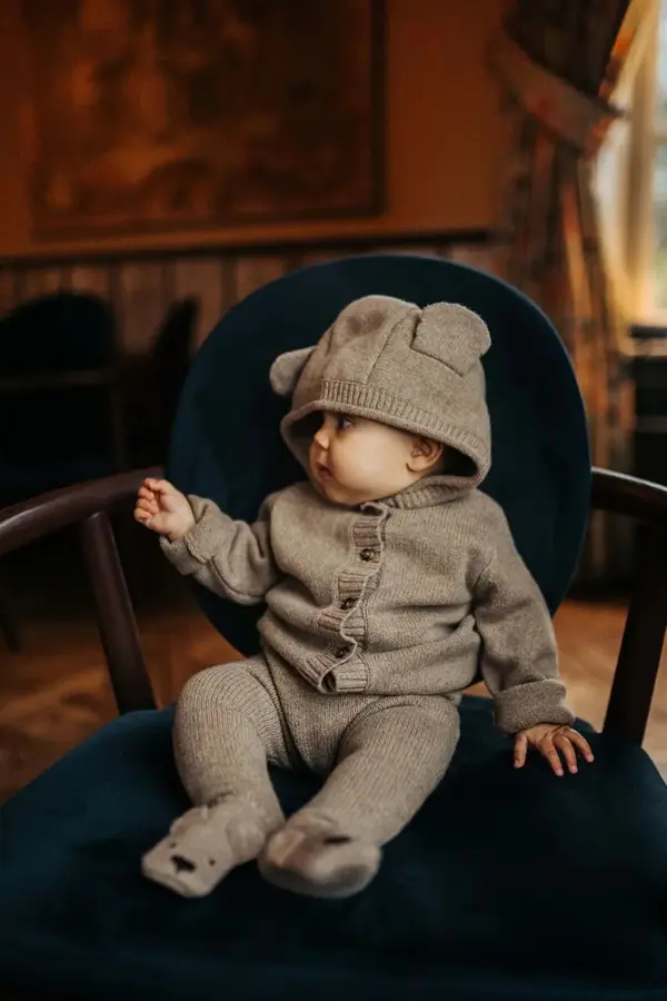 Donsje Vuneni dječji kardigan Donsje Brittan Merino Wool Cardigan Bear