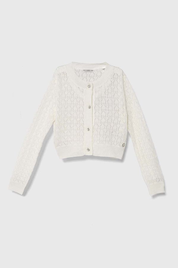 Guess Vuneni dječji kardigan Guess boja: bež, lagani