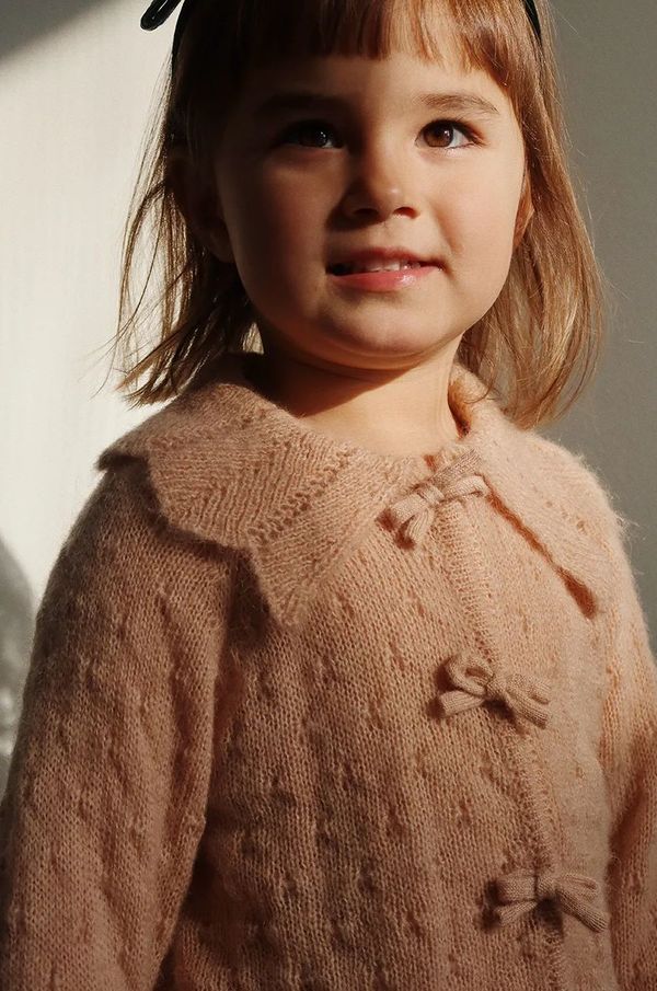 Konges Sløjd Vuneni dječji kardigan Konges Sløjd SMILLA KNIT CARDIGAN boja: narančasta, lagani, KS102108