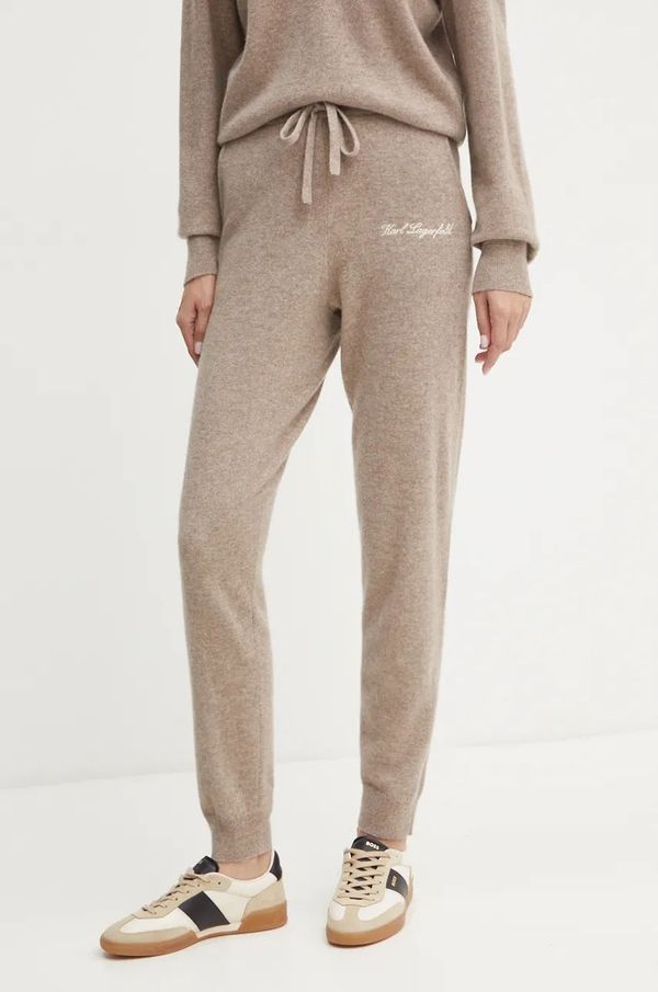 Karl Lagerfeld Vuneni donji dio trenirke Karl Lagerfeld boja: smeđa, bez uzorka, 246W2181