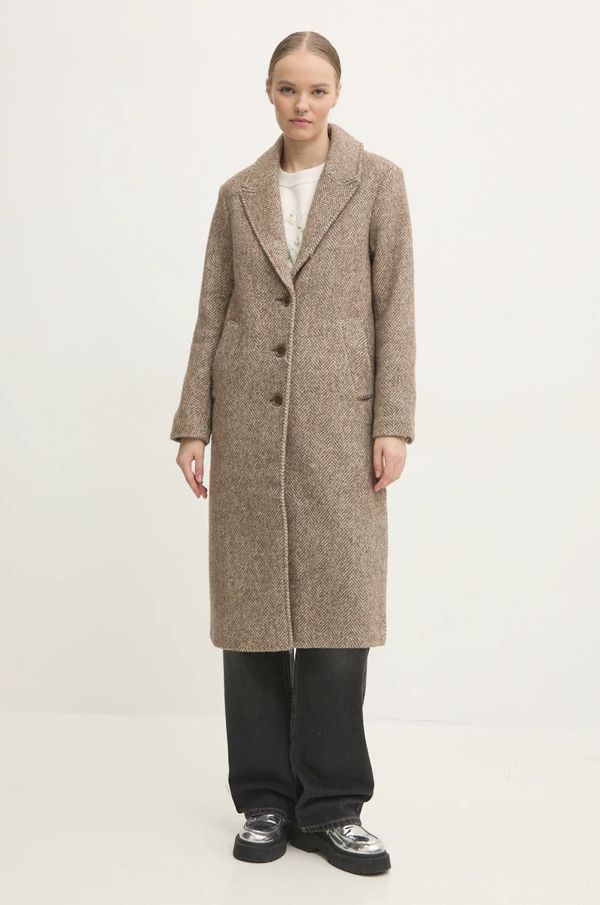 Abercrombie & Fitch Vuneni kaput Abercrombie & Fitch boja: bež, za prijelazno razdoblje, KI144-4242