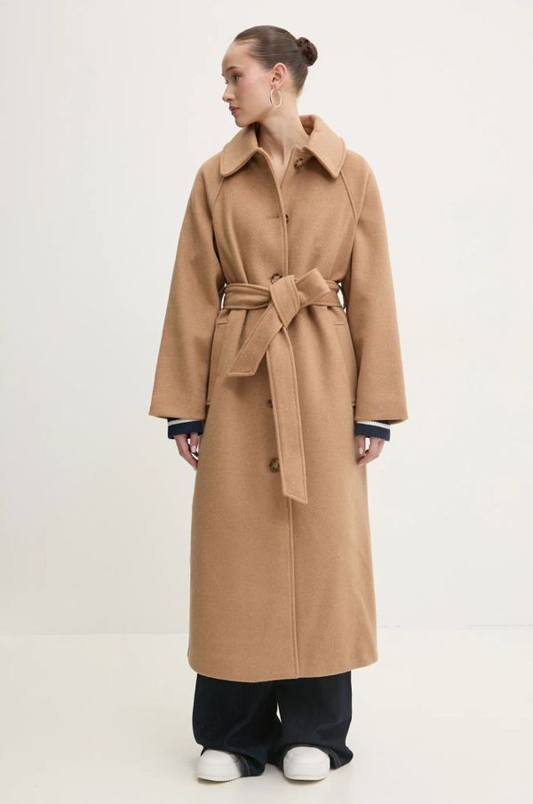 Abercrombie & Fitch Vuneni kaput Abercrombie & Fitch boja: bež, za prijelazno razdoblje, oversize, KI144-4196