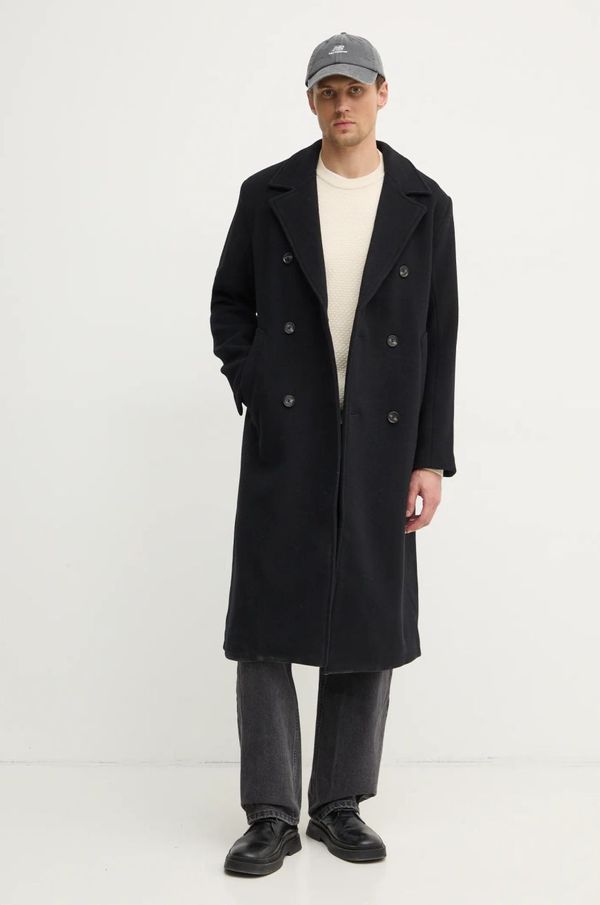 Abercrombie & Fitch Vuneni kaput Abercrombie & Fitch boja: crna, za prijelazno razdoblje, KI132-4147