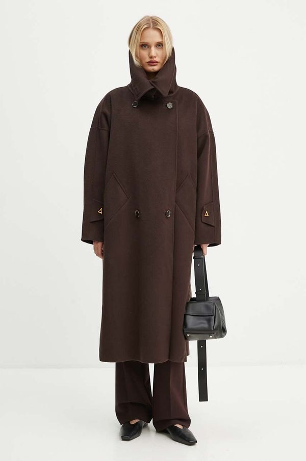 Aeron Vuneni kaput AERON boja: smeđa, za prijelazno razdoblje, oversize, PFCO115453