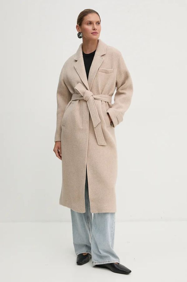 American Vintage Vuneni kaput American Vintage boja: bež, za prijelazno razdoblje, oversize, NAD17BH24